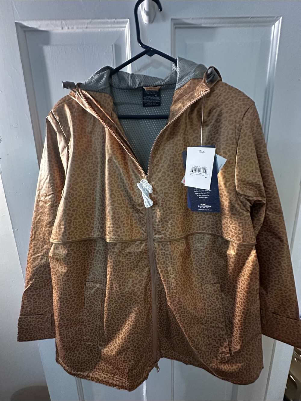 Women’s Charles river Tan Leopard-Print Hooded Jacket